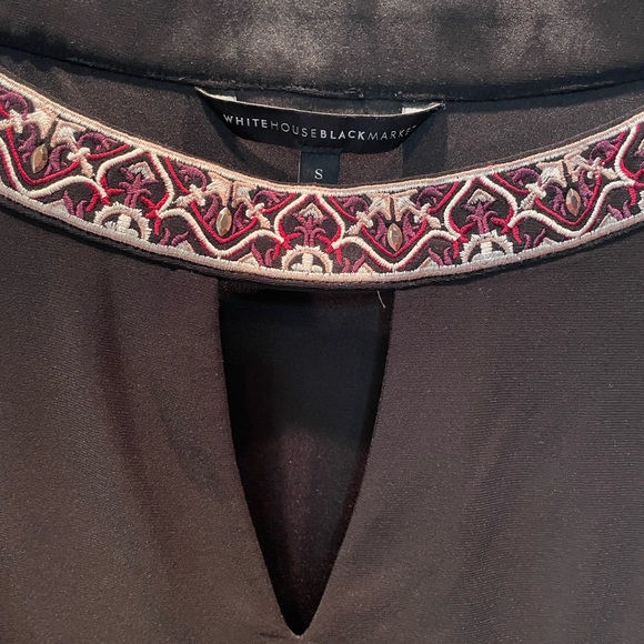 White House Black Market, Black Embroidered Blouson Dress - Picture 2 of 4